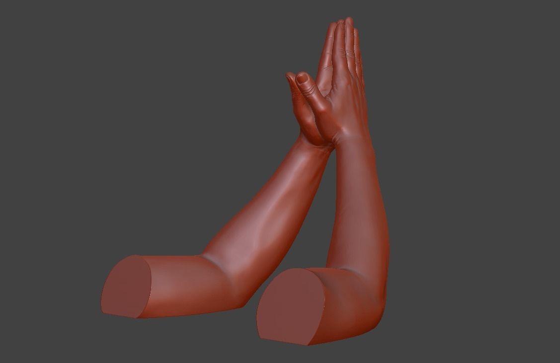 hands clasped praying  3D print model_23