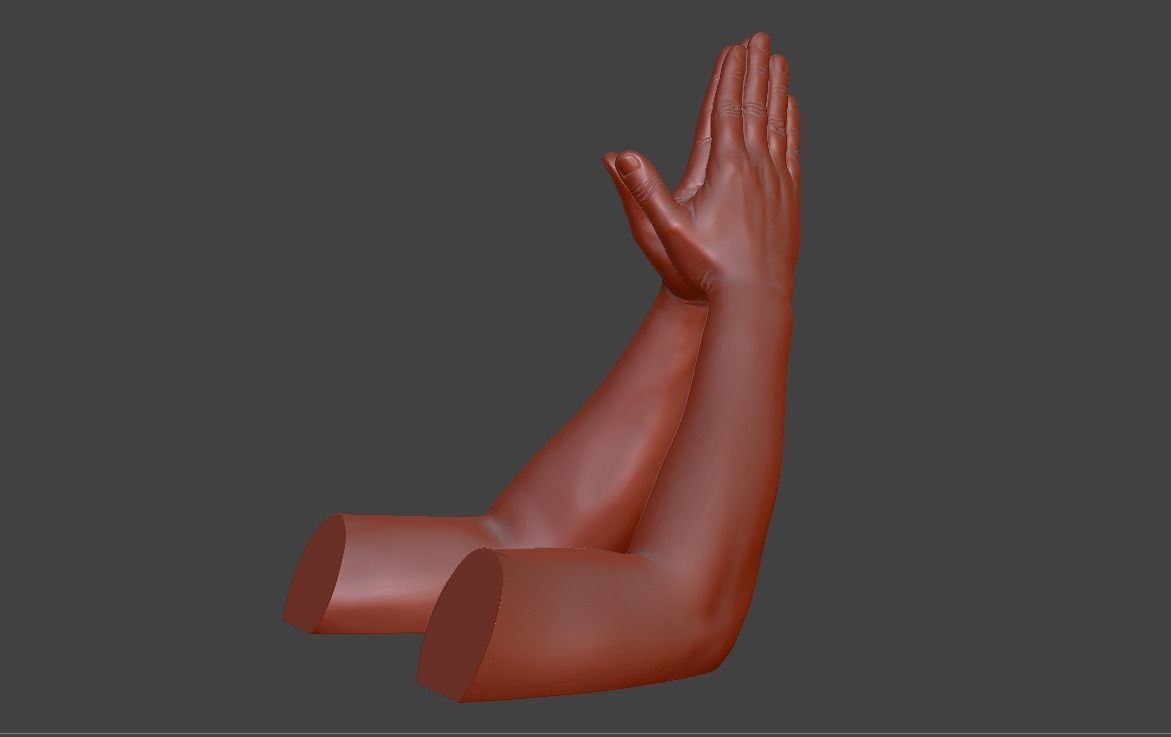 hands clasped praying  3D print model_24