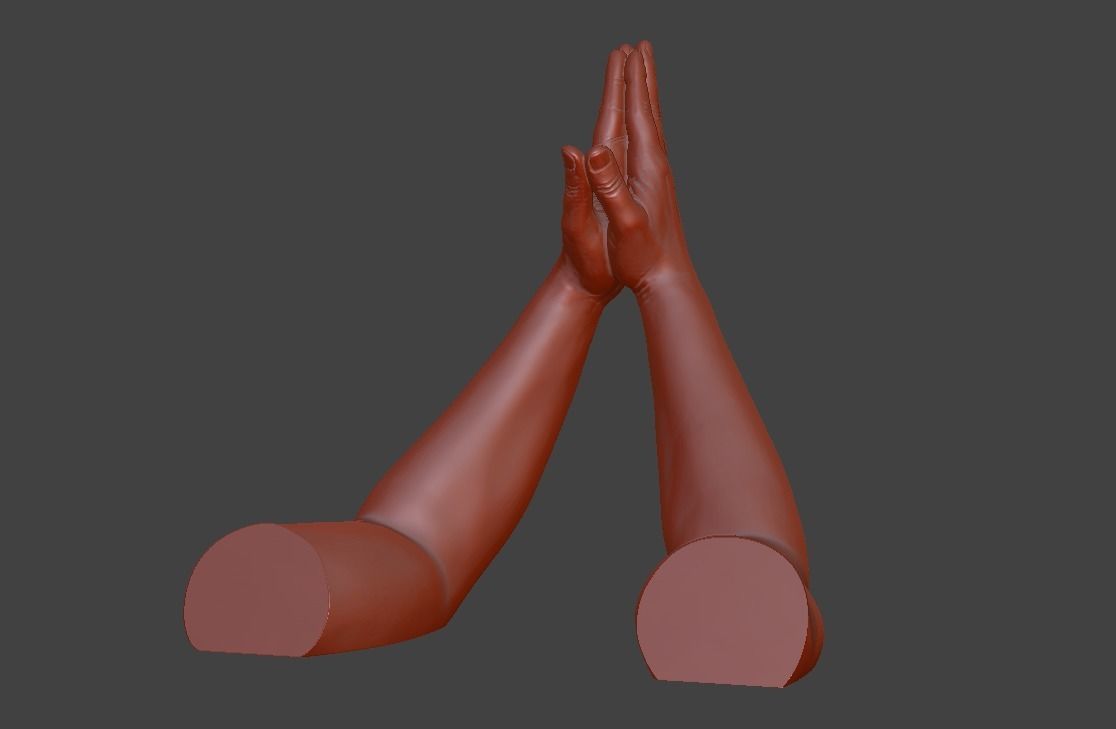 hands clasped praying  3D print model_22