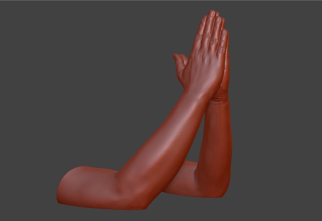 hands clasped praying  3D print model_27