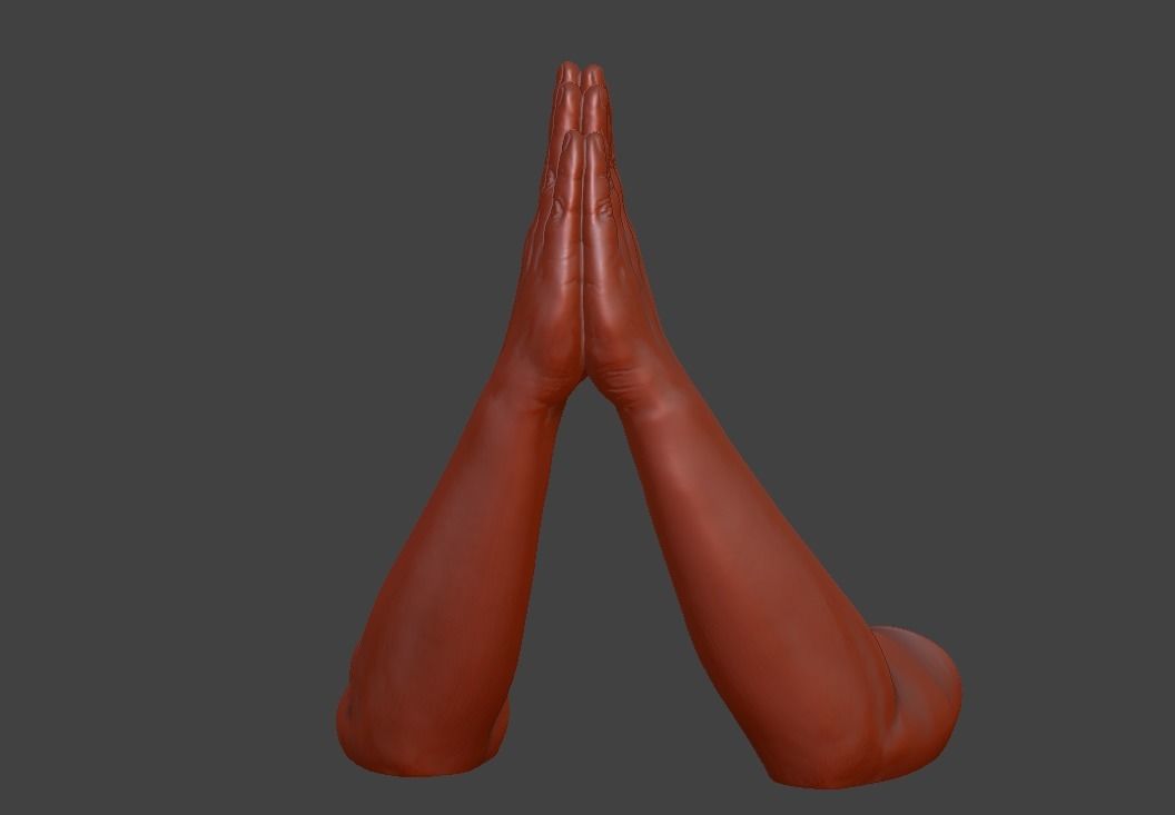 hands clasped praying  3D print model_2