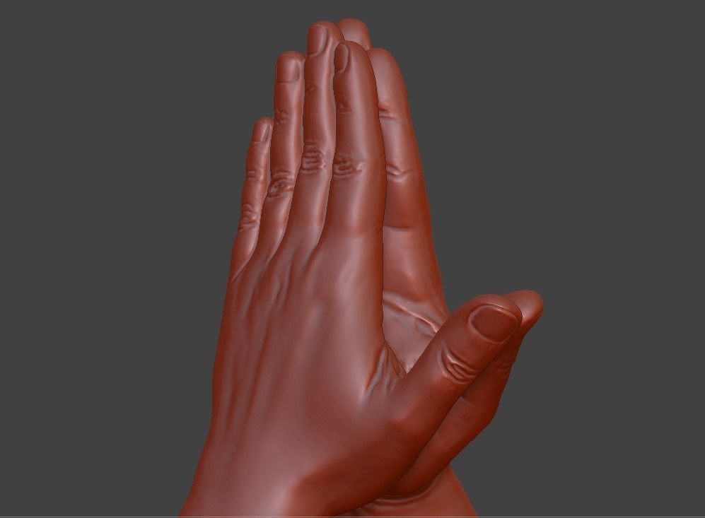 hands clasped praying  3D print model_10