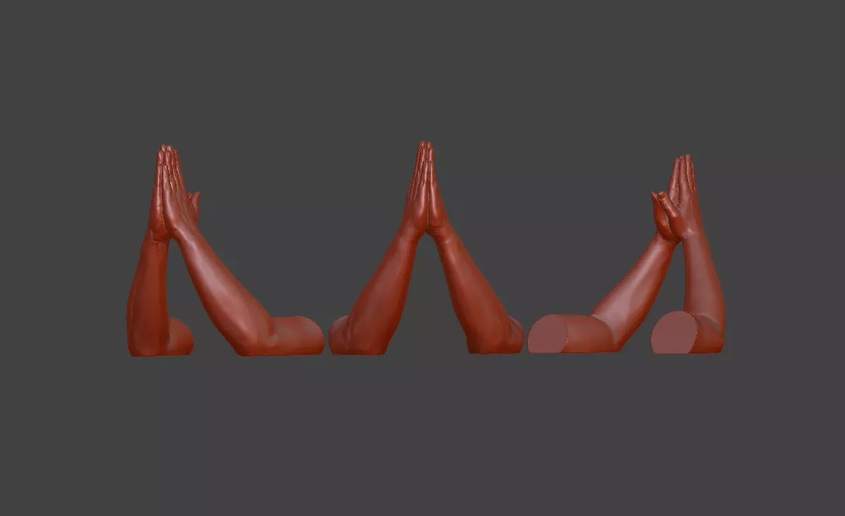 hands clasped praying  3D print model_0
