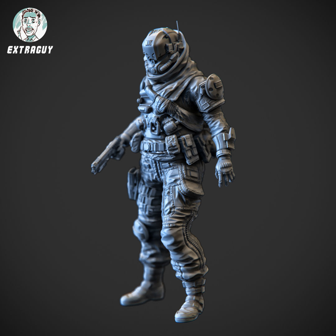 A Man and His Robot 100mm 3D Printable 3D print model_10