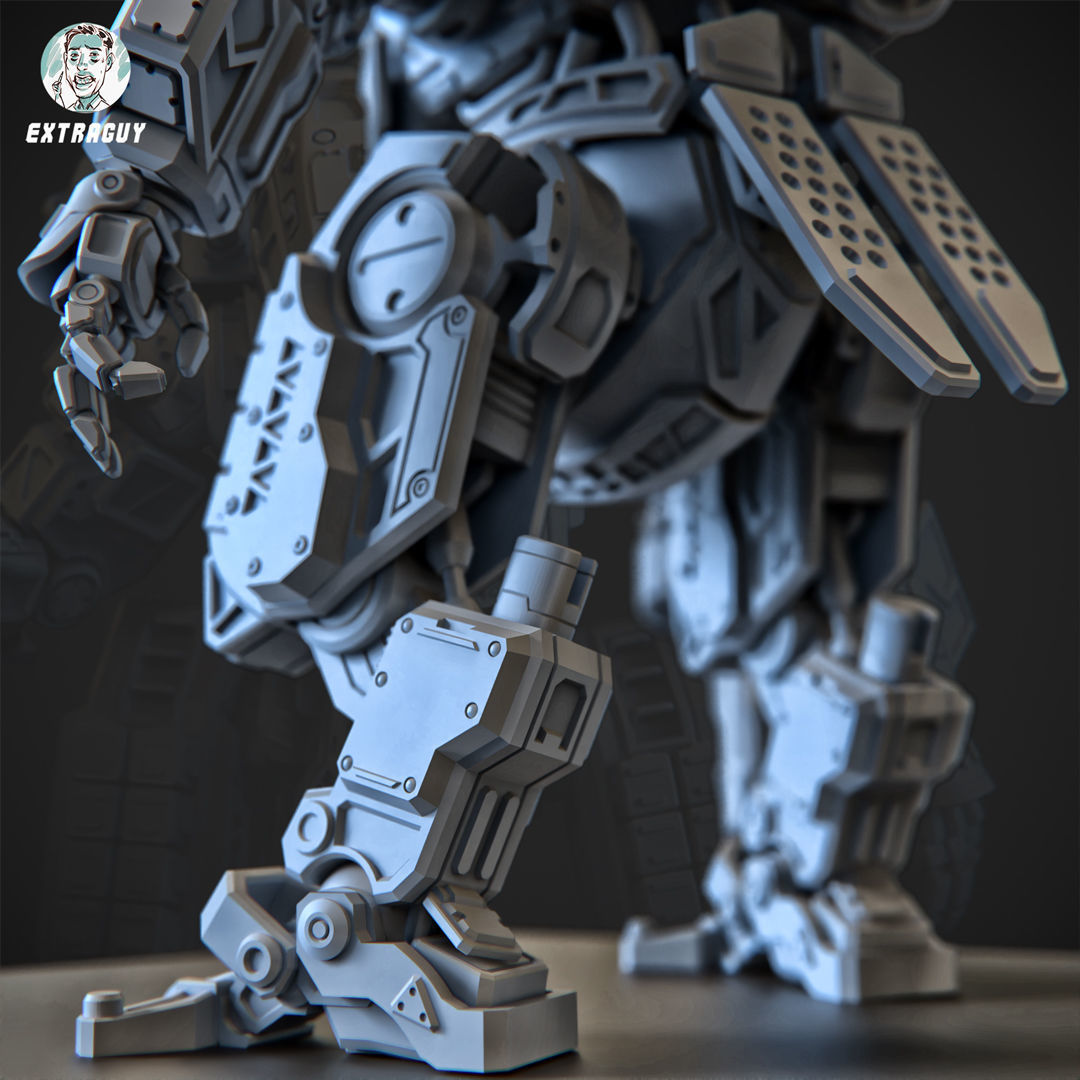 A Man and His Robot 100mm 3D Printable 3D print model_2
