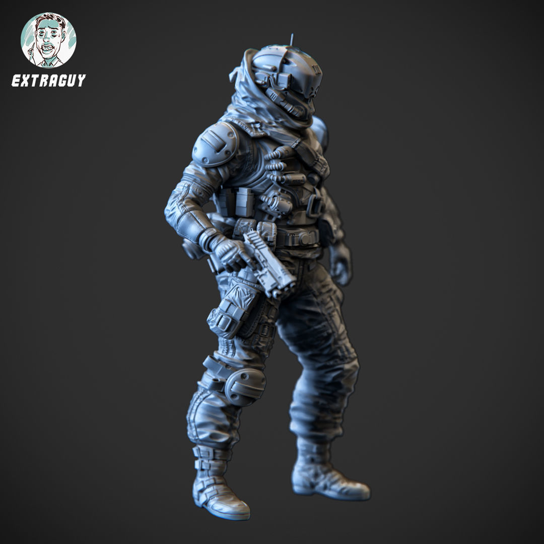 A Man and His Robot 100mm 3D Printable 3D print model_9