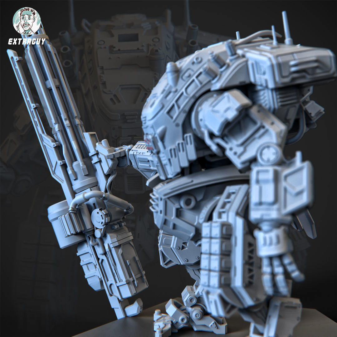 A Man and His Robot 100mm 3D Printable 3D print model_4