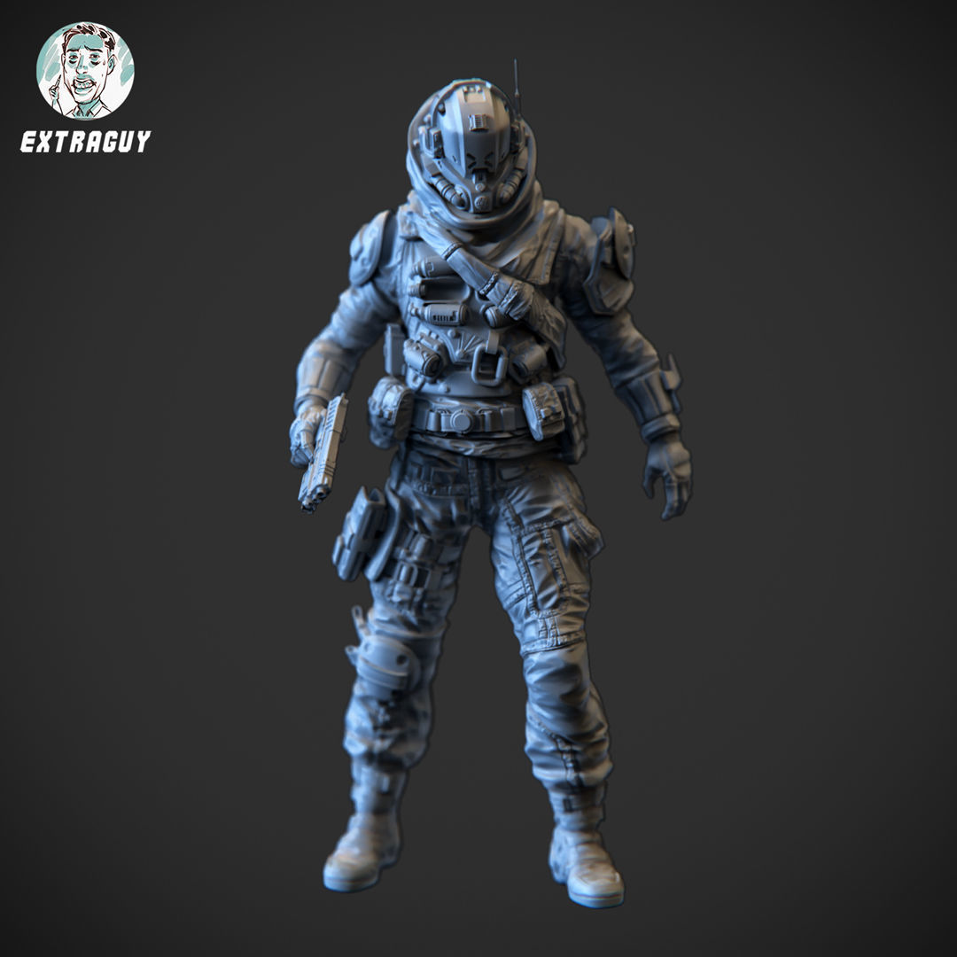 A Man and His Robot 100mm 3D Printable 3D print model_8