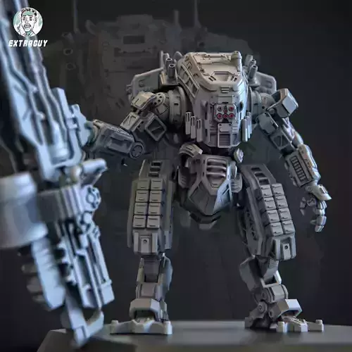 A Man and His Robot 100mm 3D Printable 3D print model