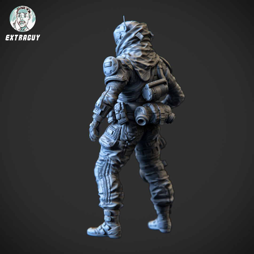 A Man and His Robot 100mm 3D Printable 3D print model_11