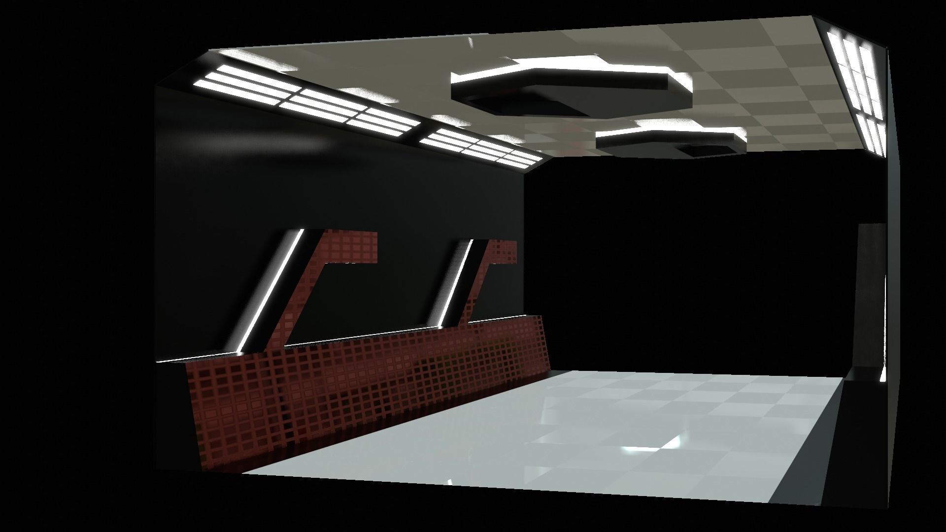 Sci -fi-Hall Way- corridor - Game Ready Low Poly PBR - 3D Model Low-poly 3D model_6