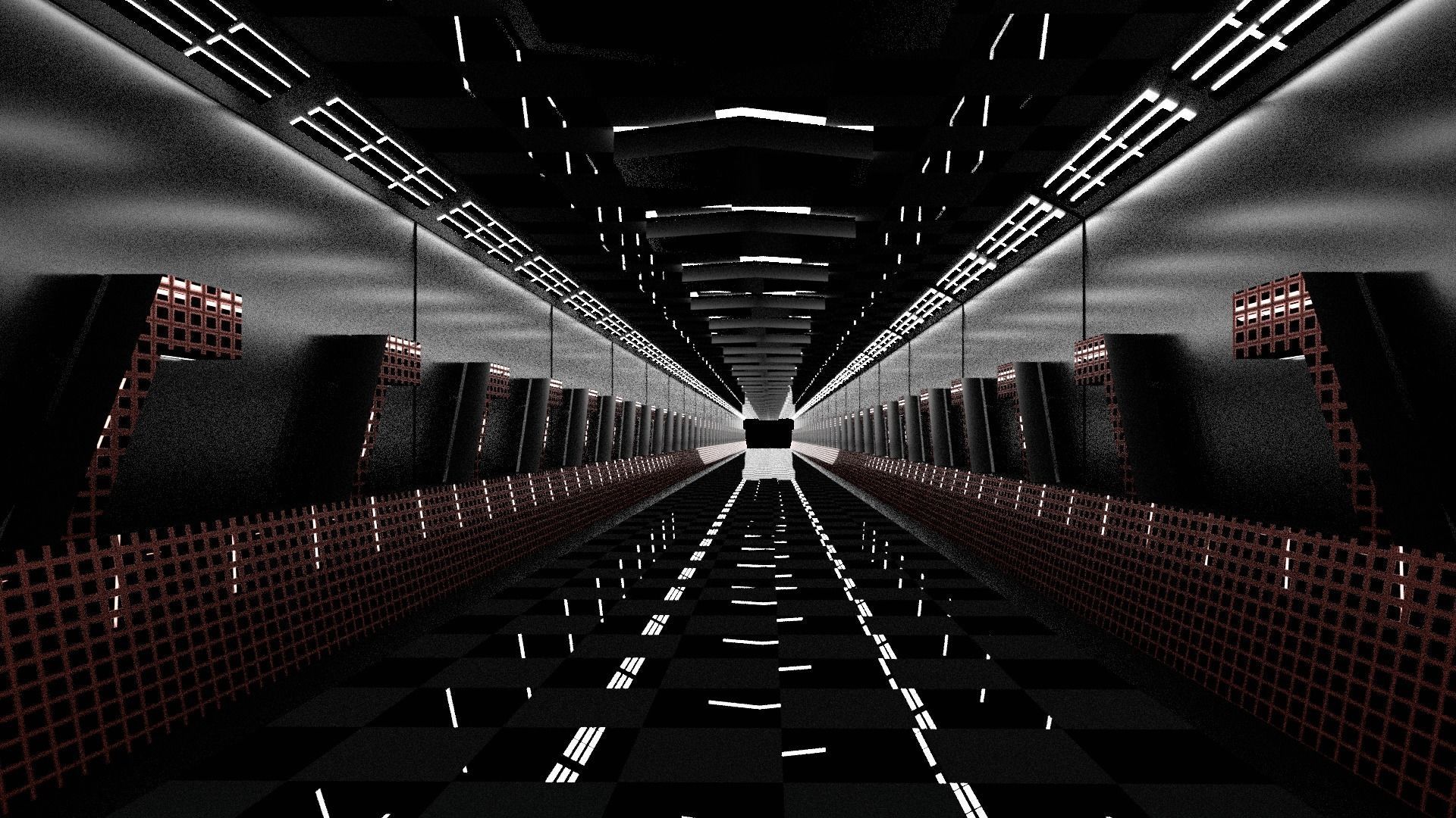 Sci -fi-Hall Way- corridor - Game Ready Low Poly PBR - 3D Model Low-poly 3D model_7