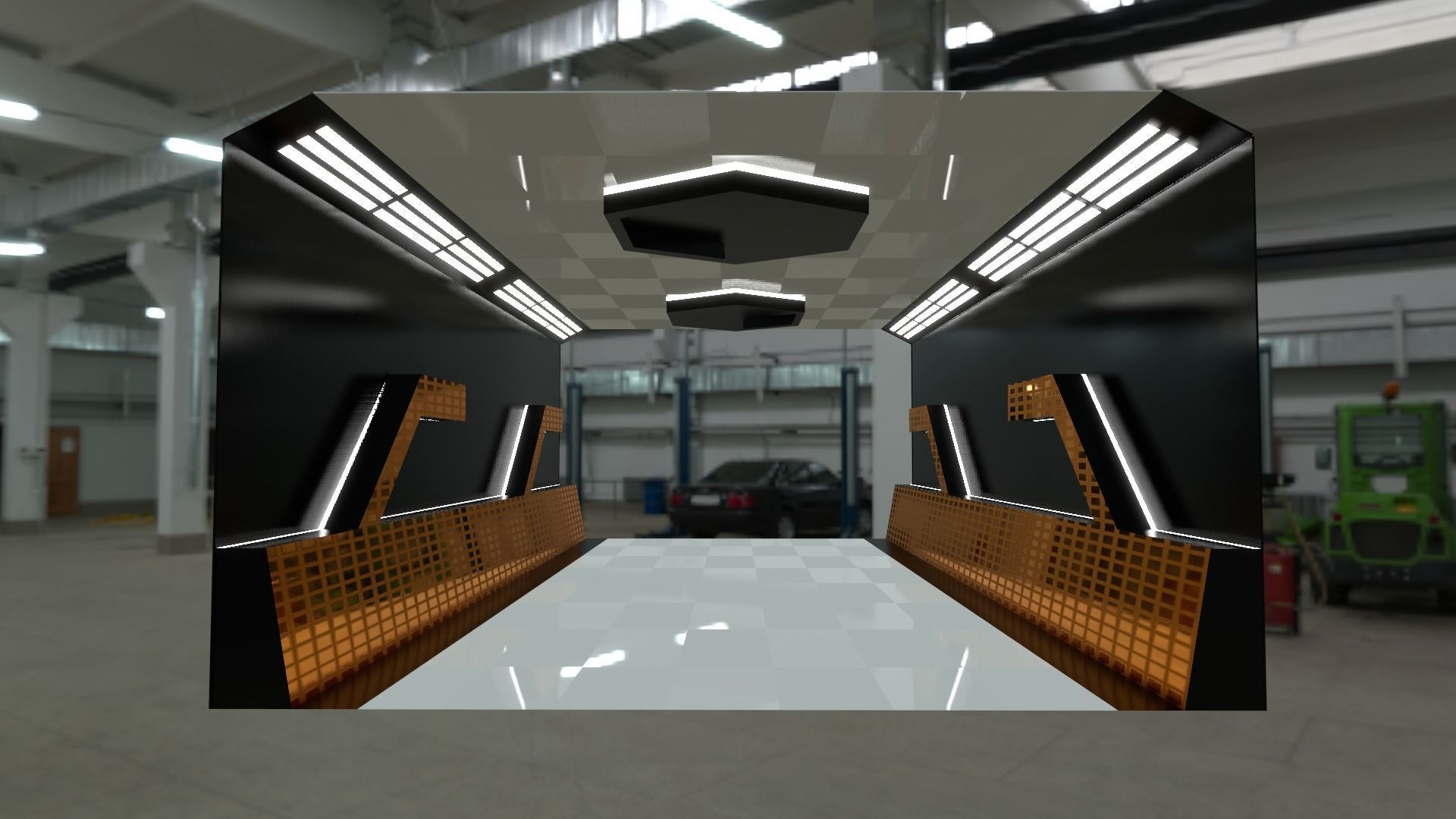 Sci -fi-Hall Way- corridor - Game Ready Low Poly PBR - 3D Model Low-poly 3D model_4