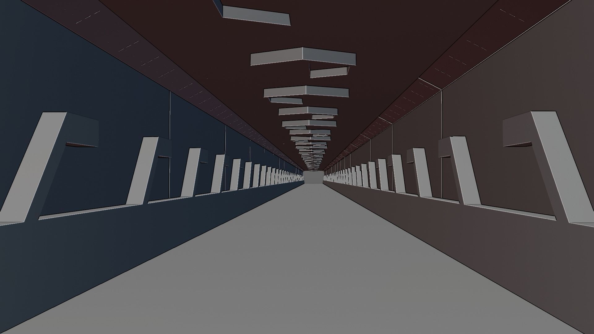 Sci -fi-Hall Way- corridor - Game Ready Low Poly PBR - 3D Model Low-poly 3D model_11