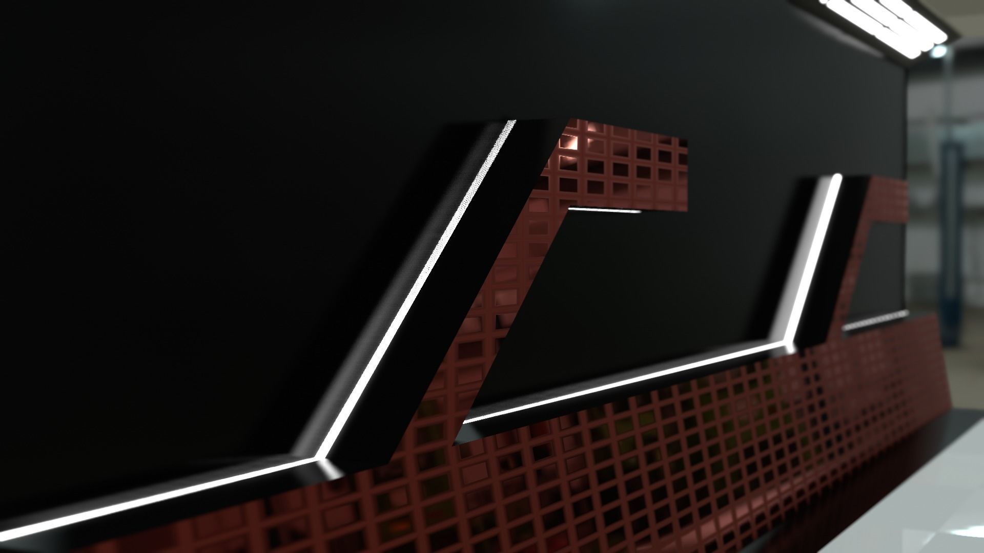 Sci -fi-Hall Way- corridor - Game Ready Low Poly PBR - 3D Model Low-poly 3D model_2