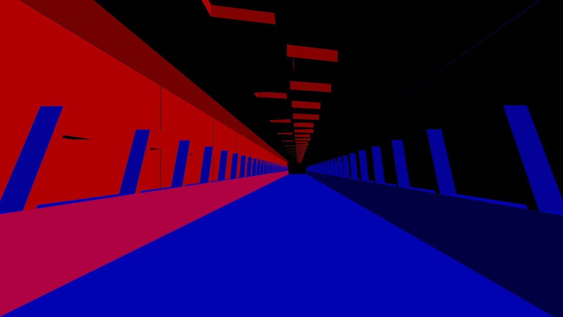 Sci -fi-Hall Way- corridor - Game Ready Low Poly PBR - 3D Model Low-poly 3D model_10