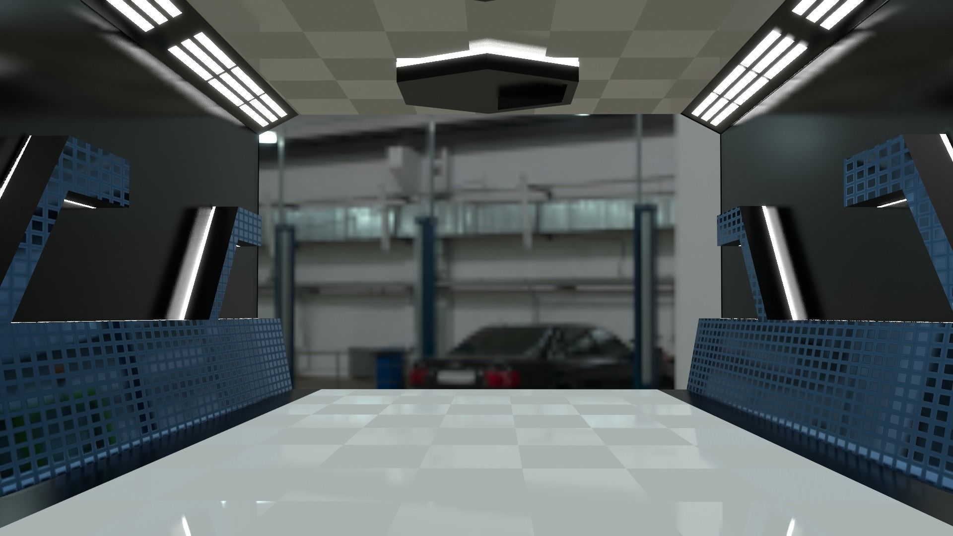 Sci -fi-Hall Way- corridor - Game Ready Low Poly PBR - 3D Model Low-poly 3D model_3