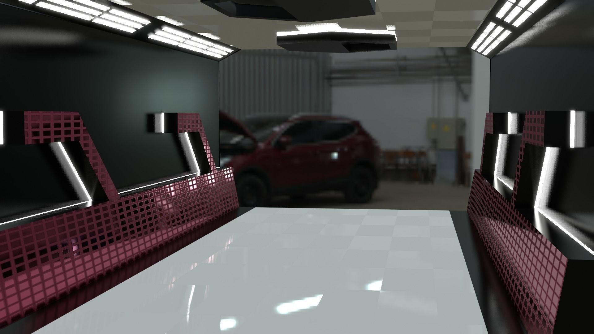 Sci -fi-Hall Way- corridor - Game Ready Low Poly PBR - 3D Model Low-poly 3D model_5