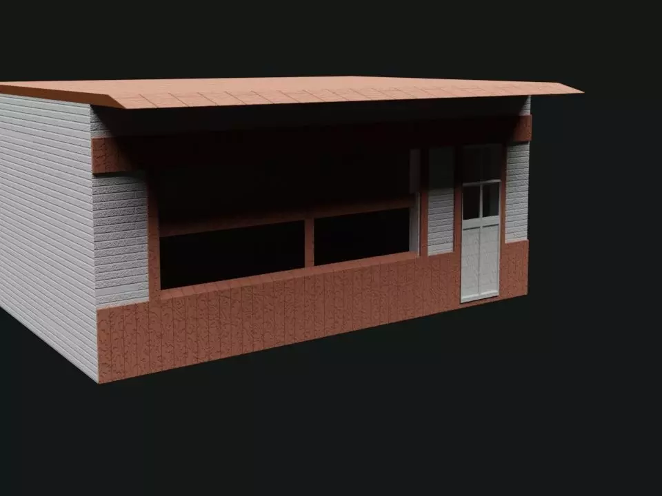 a little shop Low-poly 3D model_0