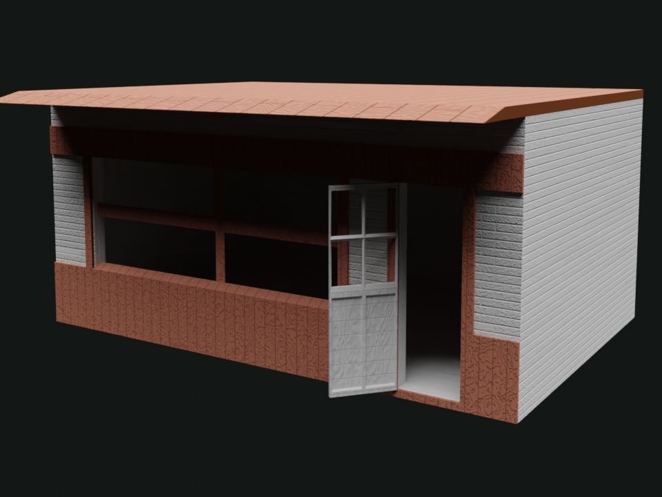a little shop Low-poly 3D model_1