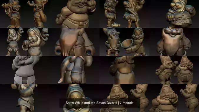 Snow White and the Seven Dwarfs 3D Model Collection