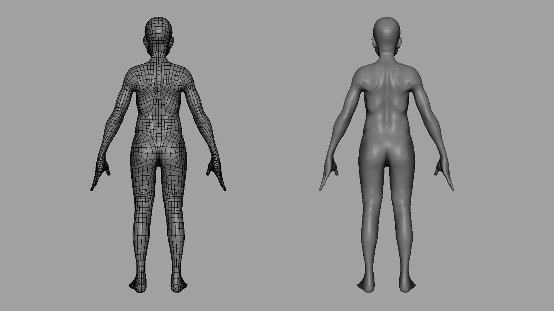 Old Male  BaseMesh Low-poly 3D model_7