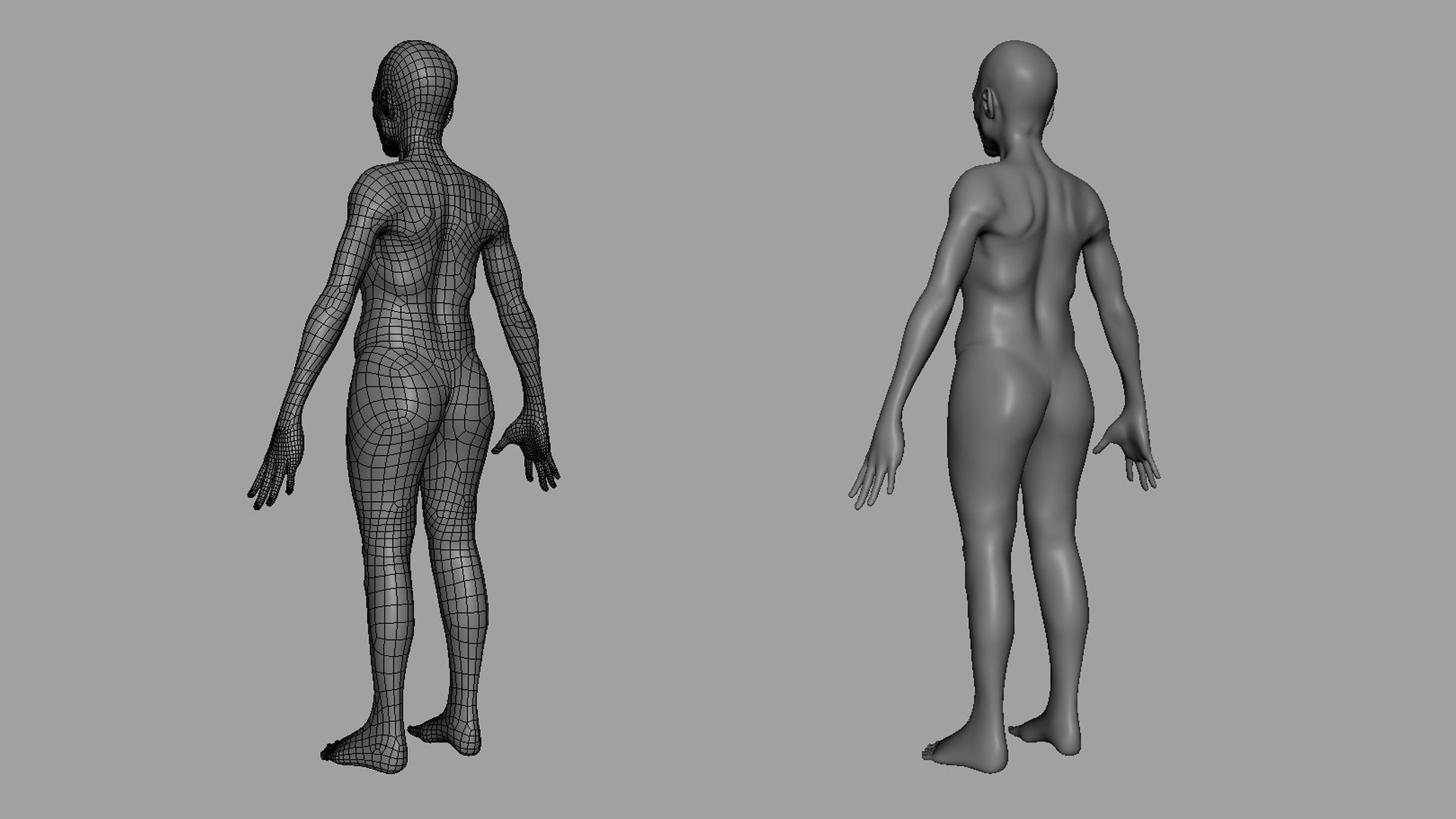 Old Male  BaseMesh Low-poly 3D model_6