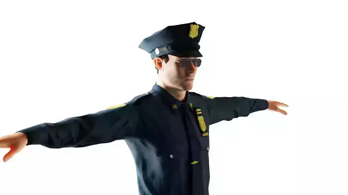 Law Enforcement Hero Premium 3D Model Police Officer  Low-poly 3D model