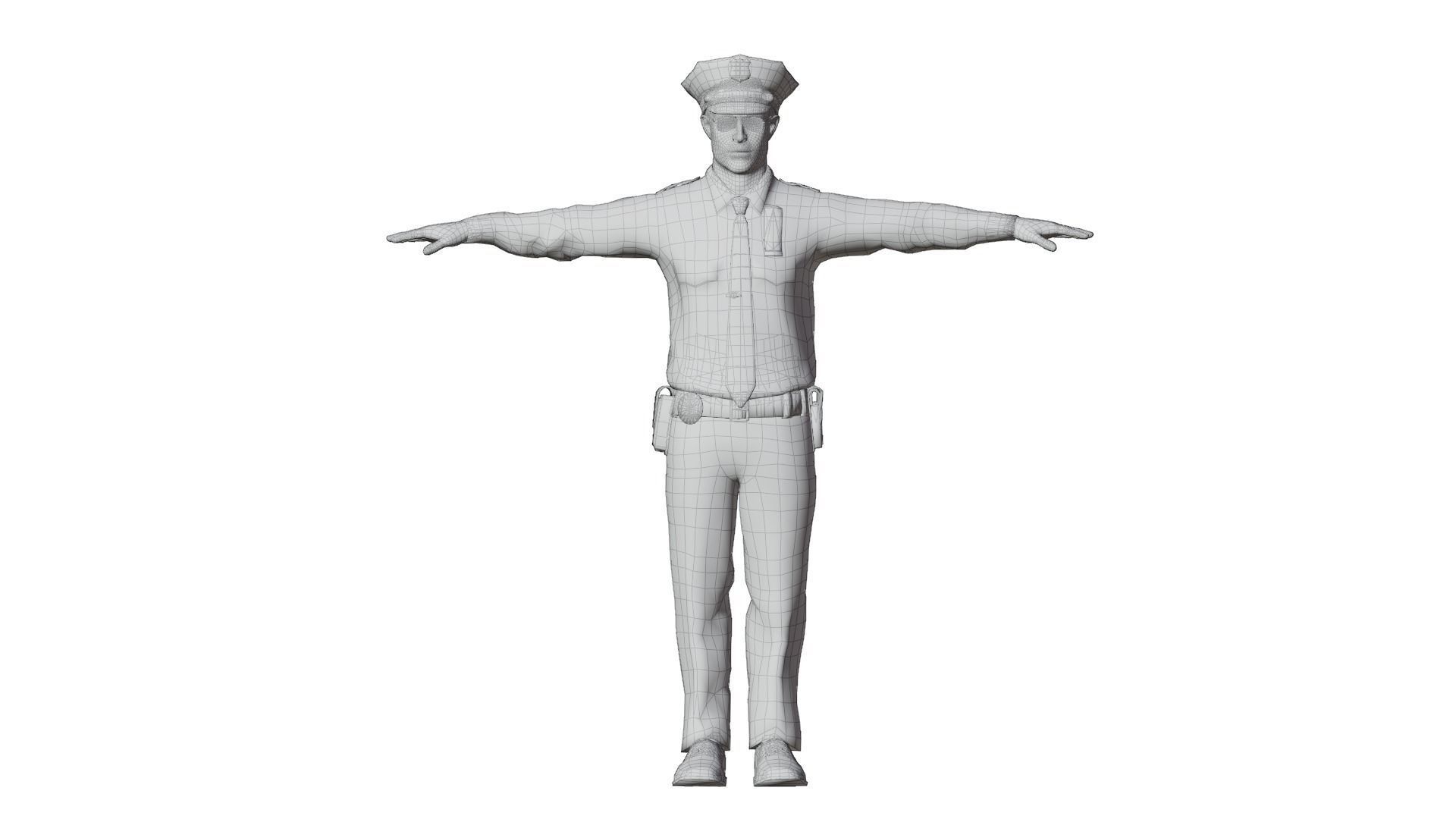 Law Enforcement Hero Premium 3D Model Police Officer  Low-poly 3D model_6