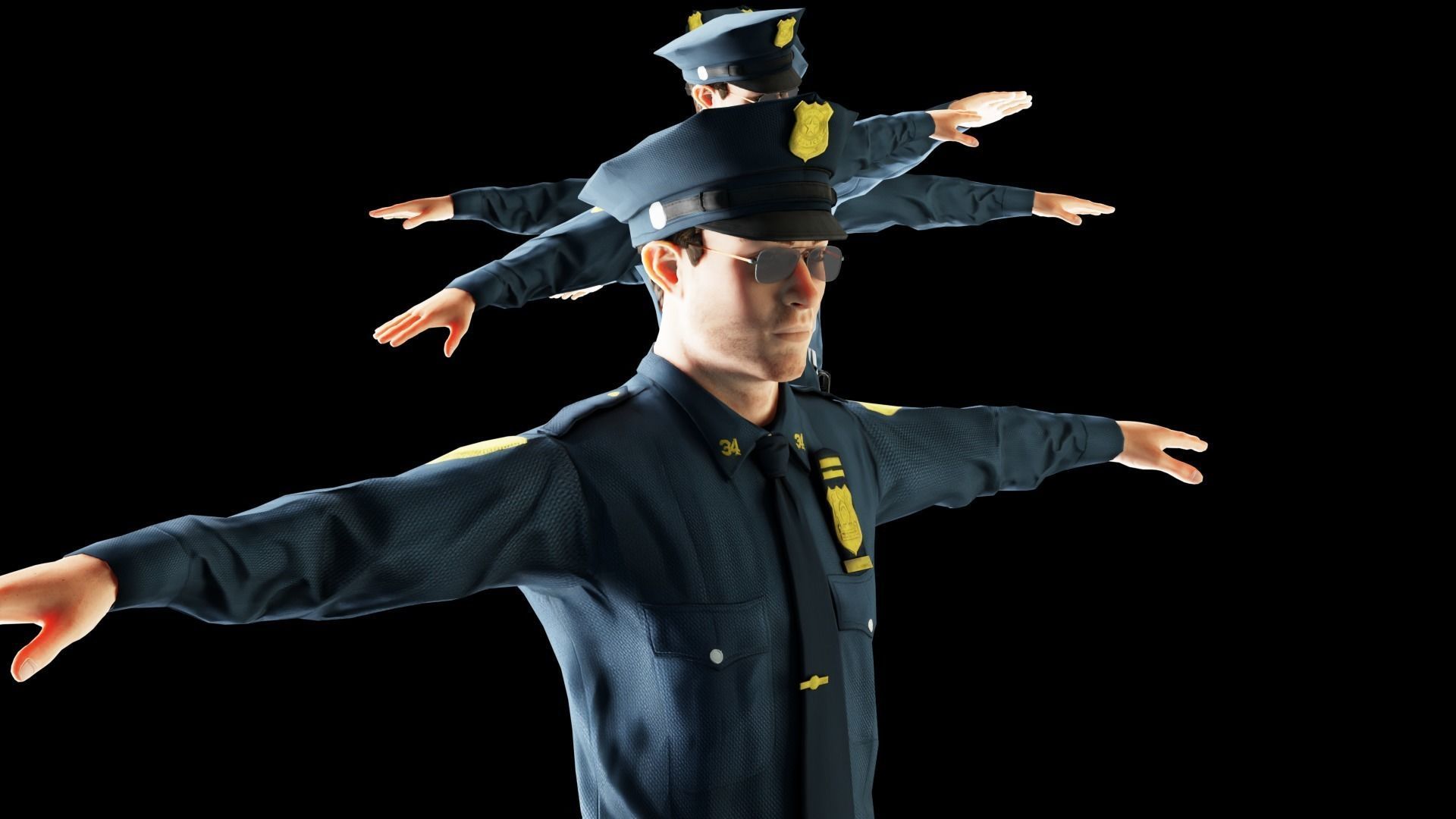 Law Enforcement Hero Premium 3D Model Police Officer  Low-poly 3D model_7