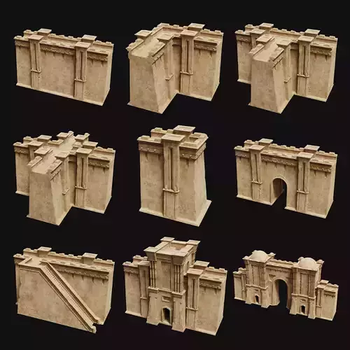 ANCIENT WALLS BUILDER DESERT SAND STONE OLD EGYPT AAA COLLECTION Low-poly 3D model