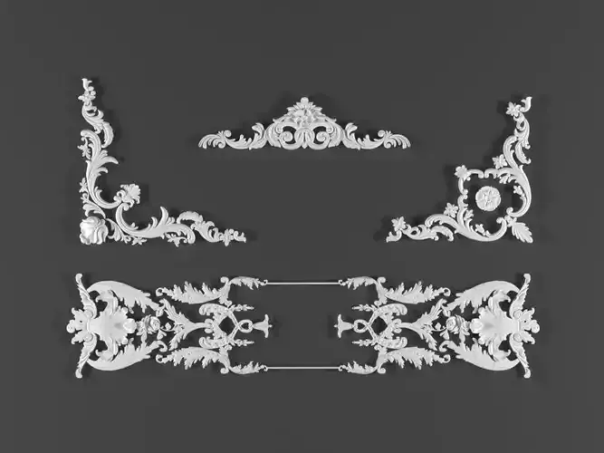 4 ornamental classic decoration 3d model kitbash vol 38