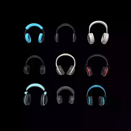 headphones 3d model Low-poly 3D model