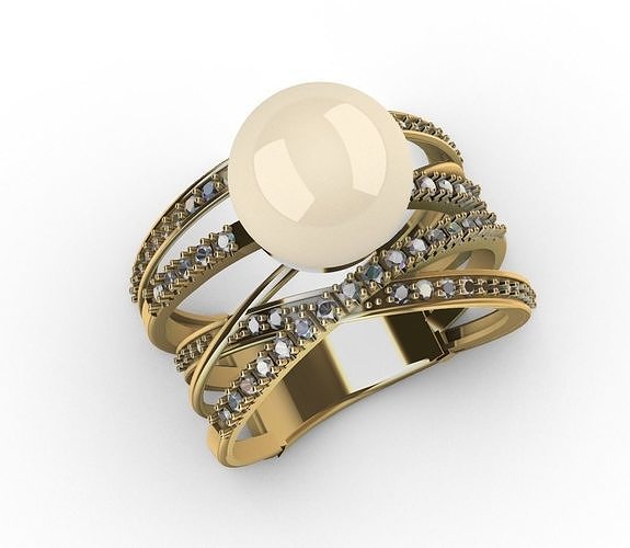 Mabe Pearl Ring 3D print model