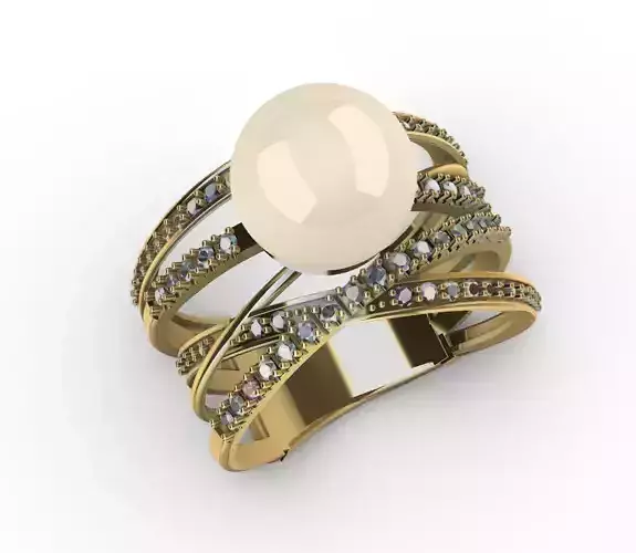Mabe Pearl Ring 3D print model