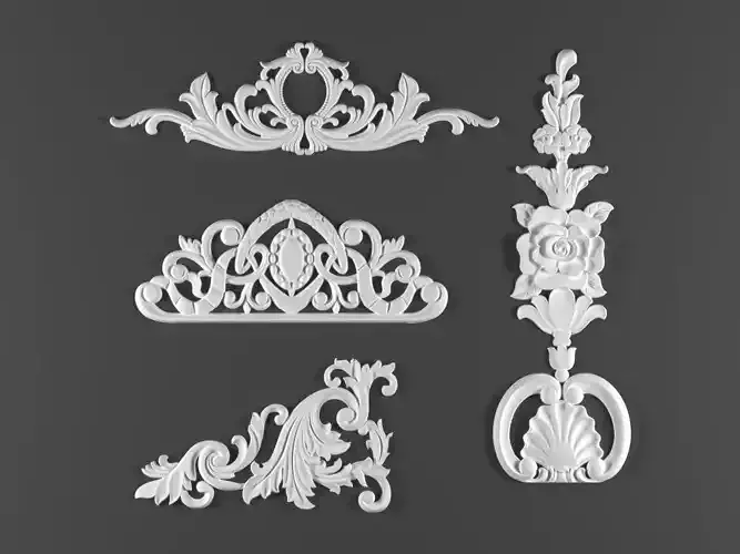 4 ornamental classic decoration 3d model kitbash vol 39