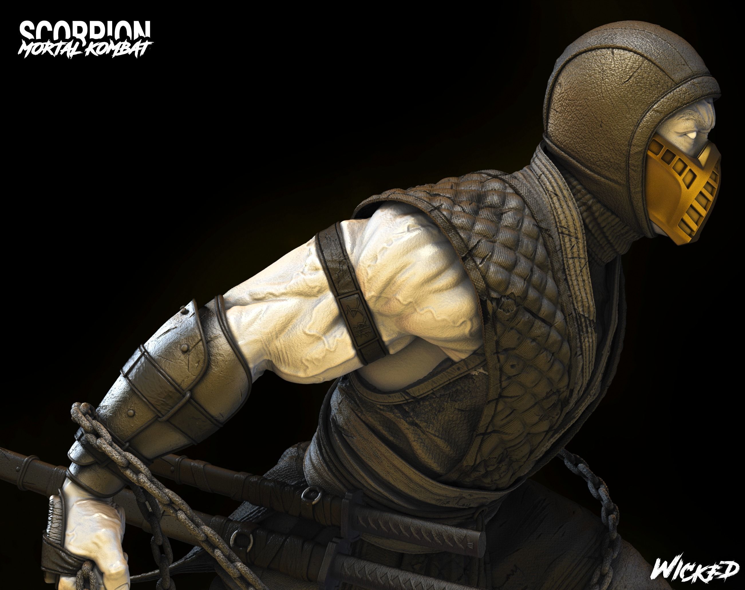 Wicked Video Game Scorpion Sculpture ready for 3d printing 3D print model_9
