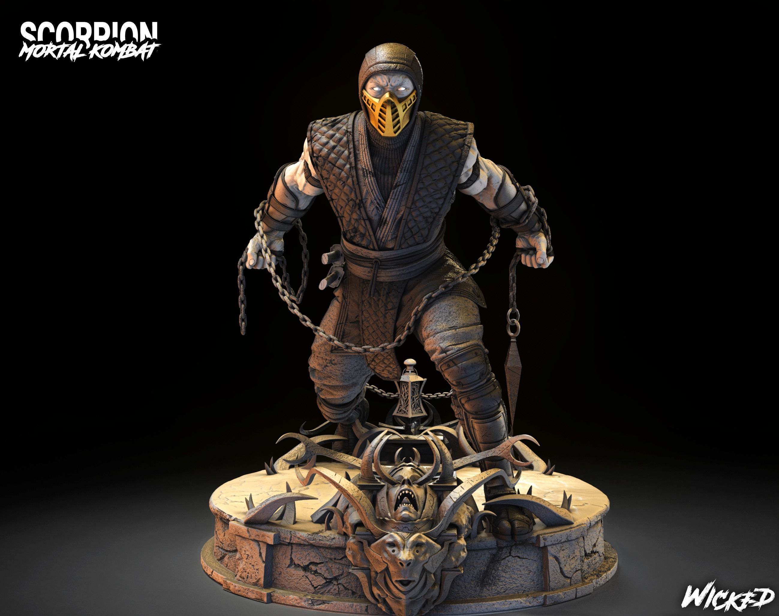 Wicked Video Game Scorpion Sculpture ready for 3d printing 3D print model_1