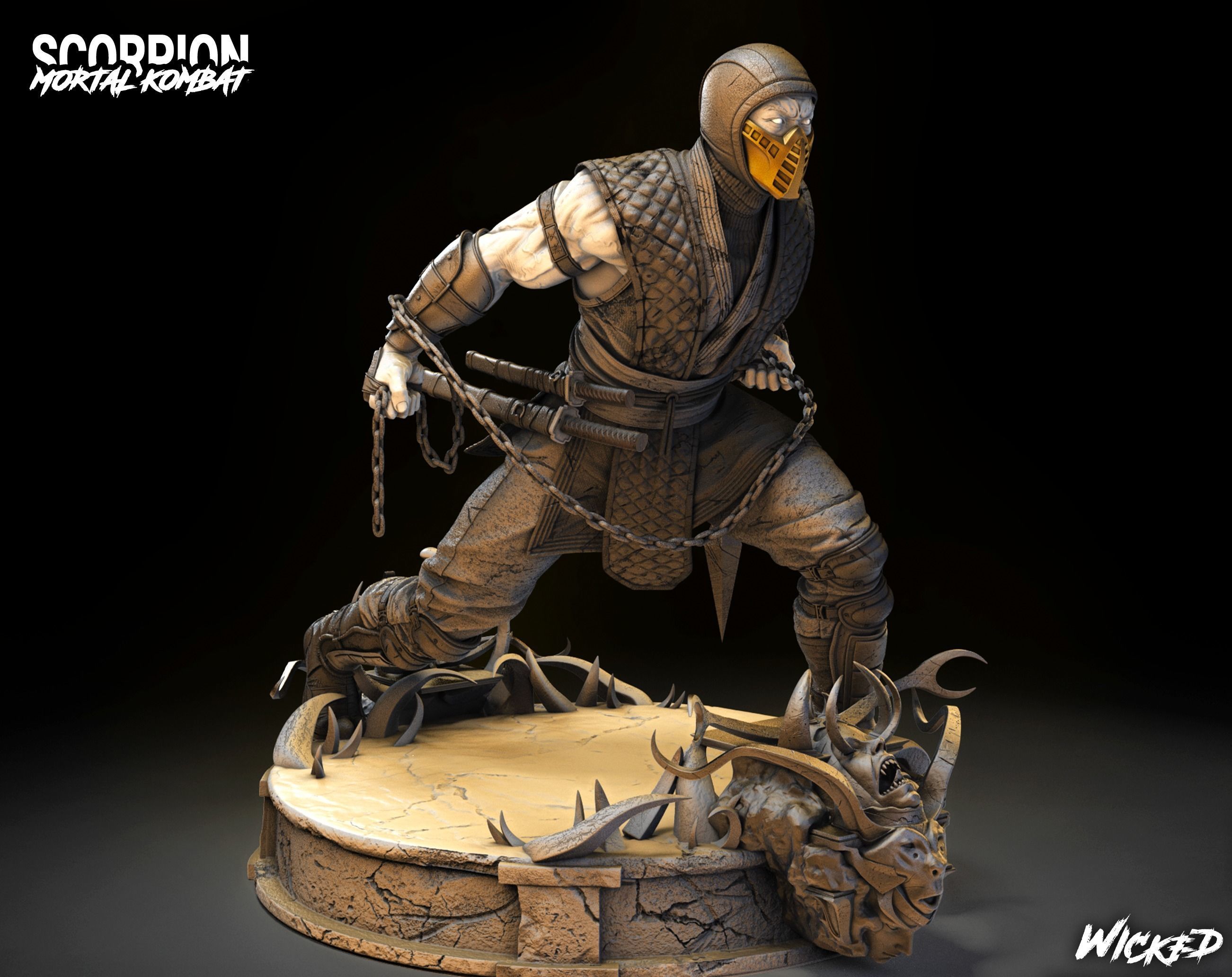 Wicked Video Game Scorpion Sculpture ready for 3d printing 3D print model_3