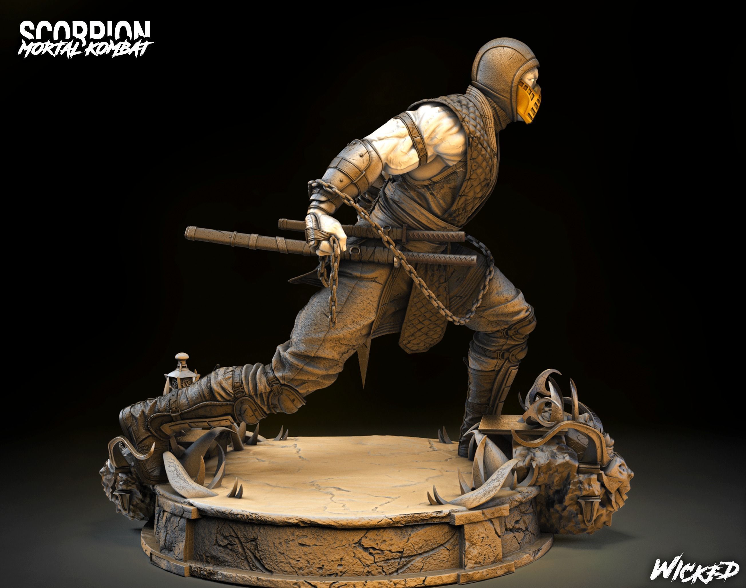 Wicked Video Game Scorpion Sculpture ready for 3d printing 3D print model_5