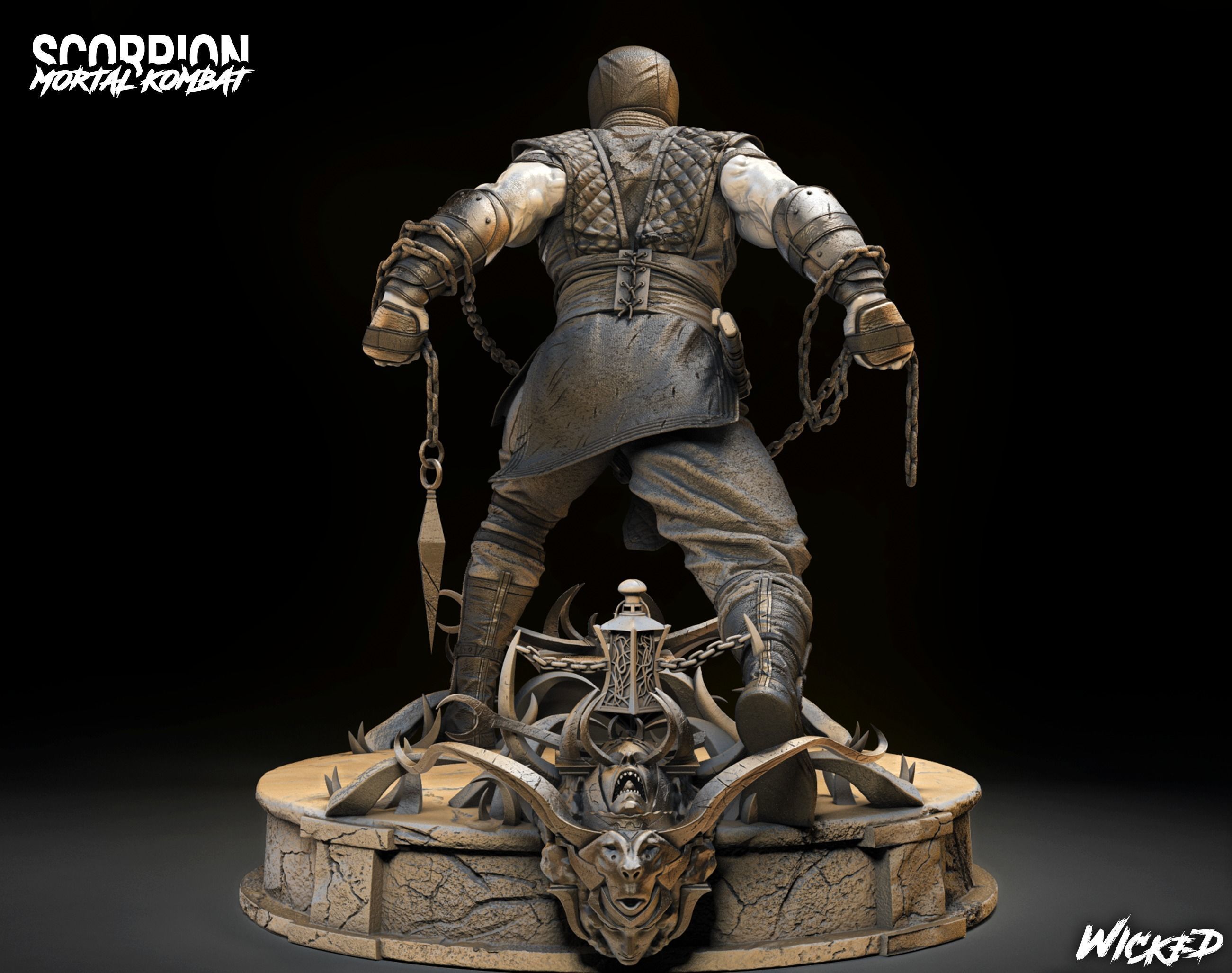 Wicked Video Game Scorpion Sculpture ready for 3d printing 3D print model_4
