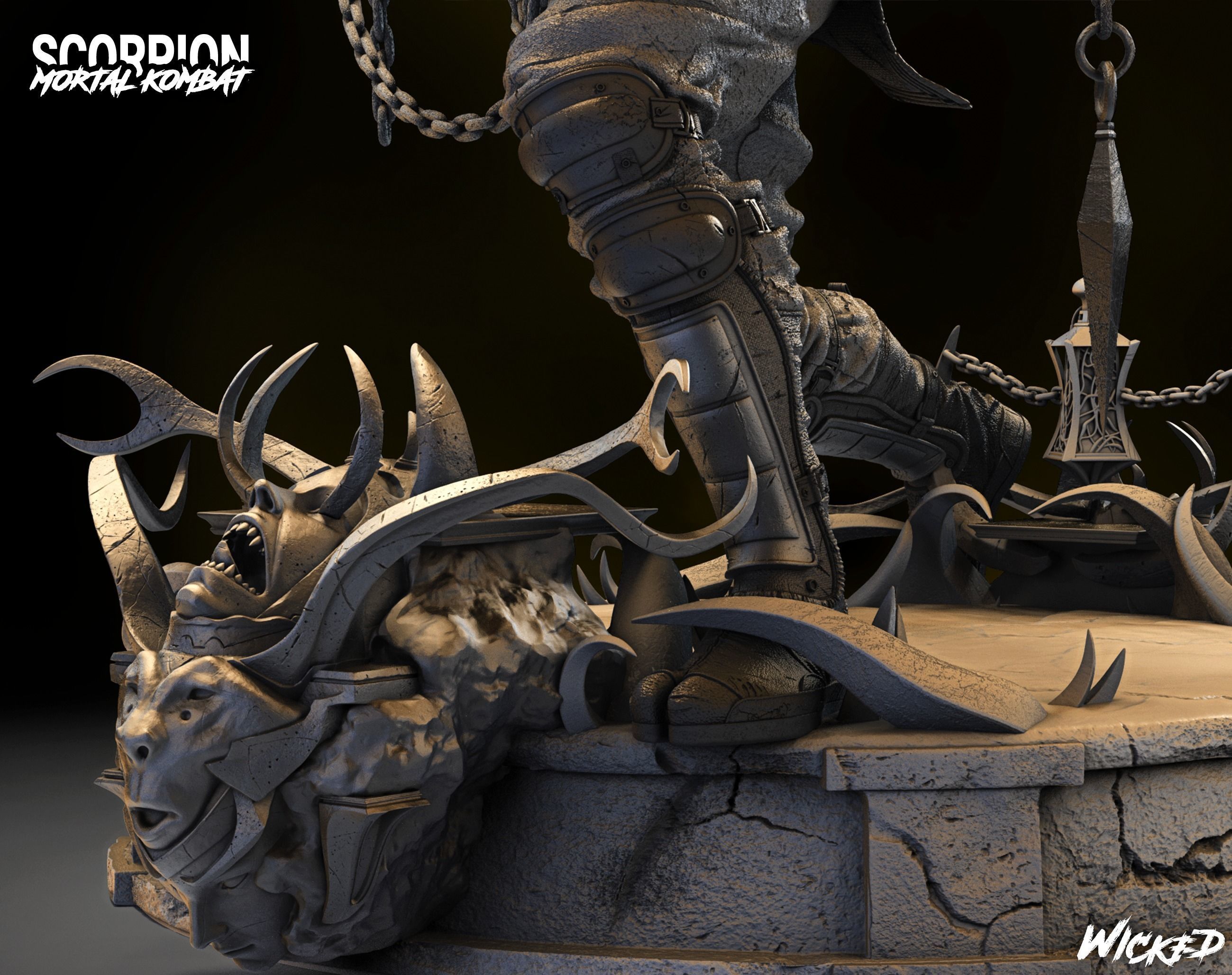 Wicked Video Game Scorpion Sculpture ready for 3d printing 3D print model_16