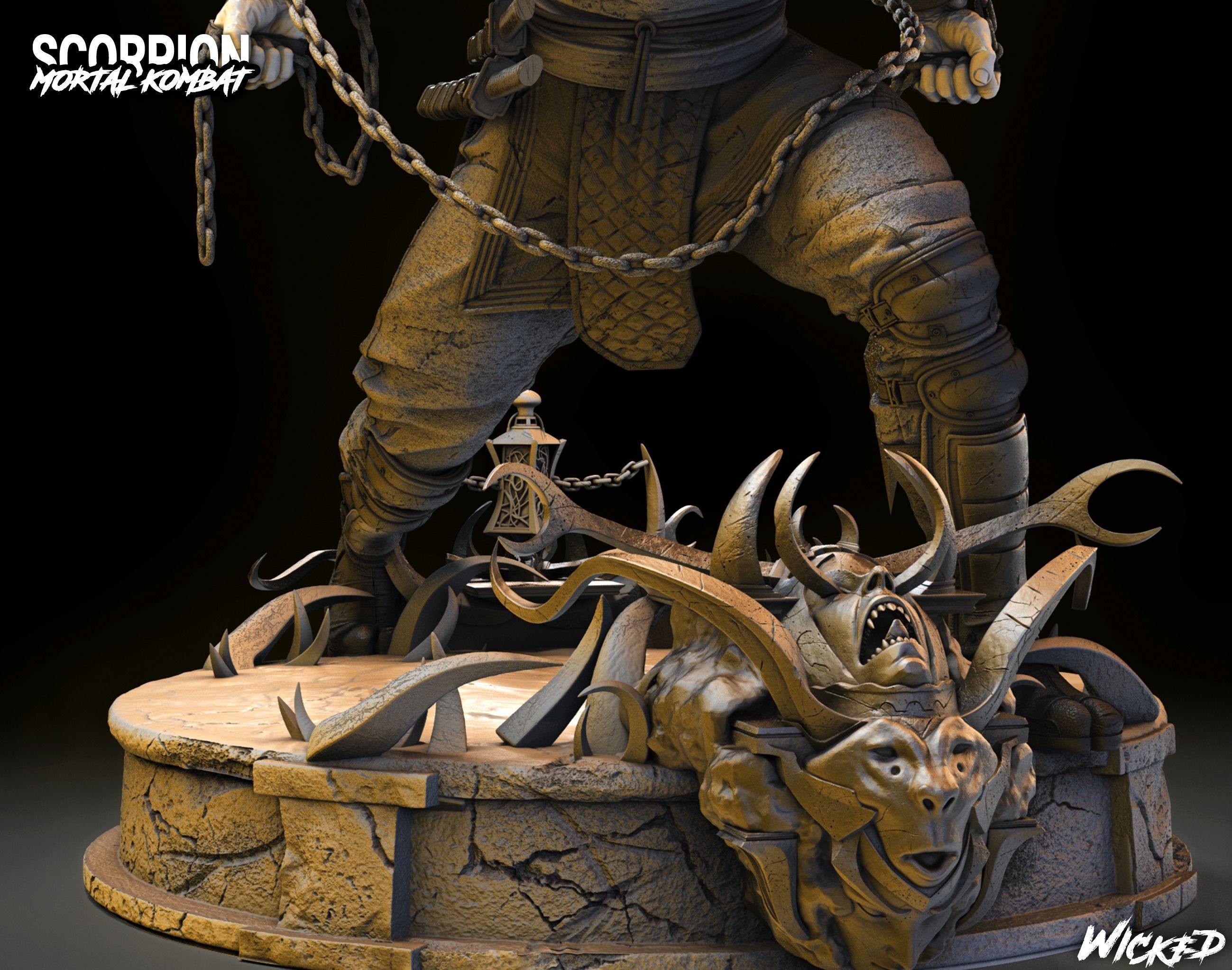 Wicked Video Game Scorpion Sculpture ready for 3d printing 3D print model_10