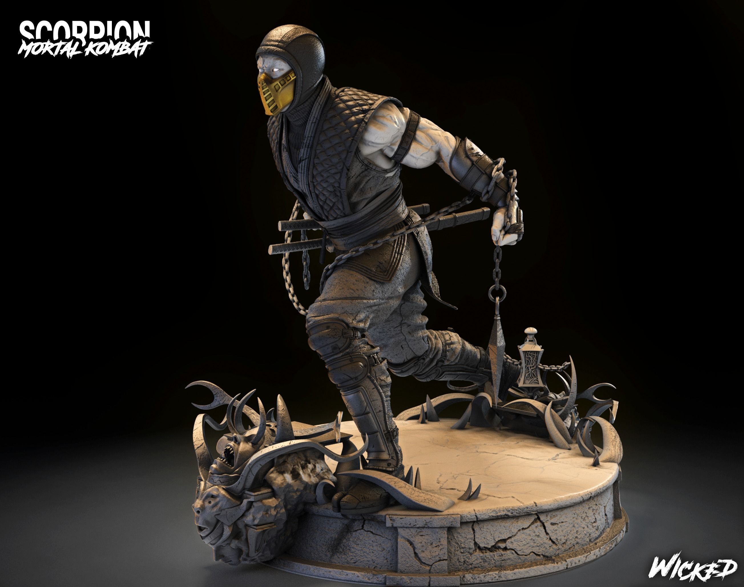 Wicked Video Game Scorpion Sculpture ready for 3d printing 3D print model_2