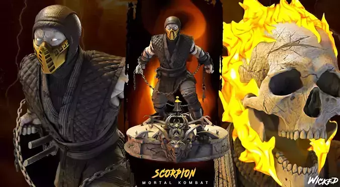 Wicked Video Game Scorpion Sculpture ready for 3d printing 3D print model