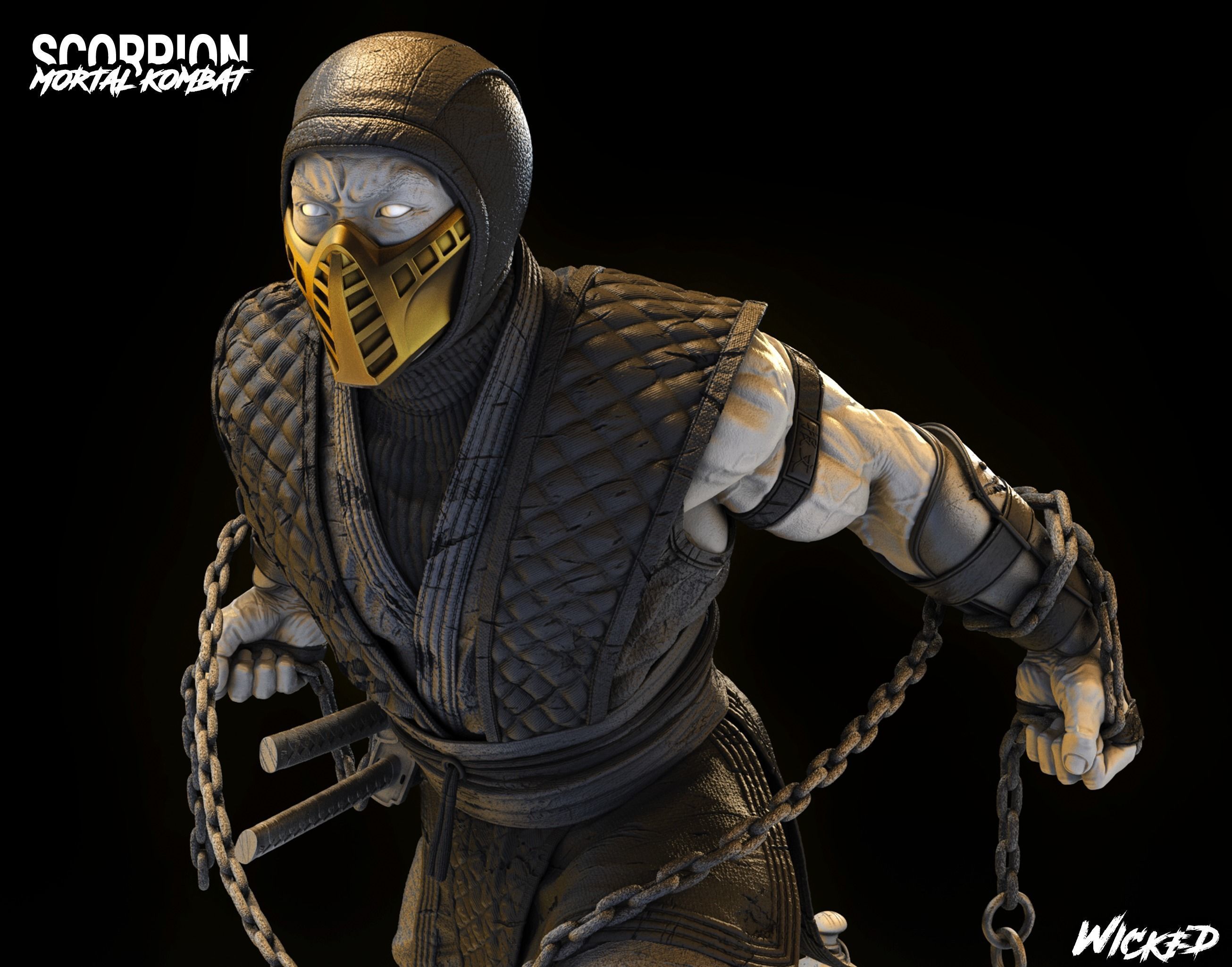 Wicked Video Game Scorpion Sculpture ready for 3d printing 3D print model_7