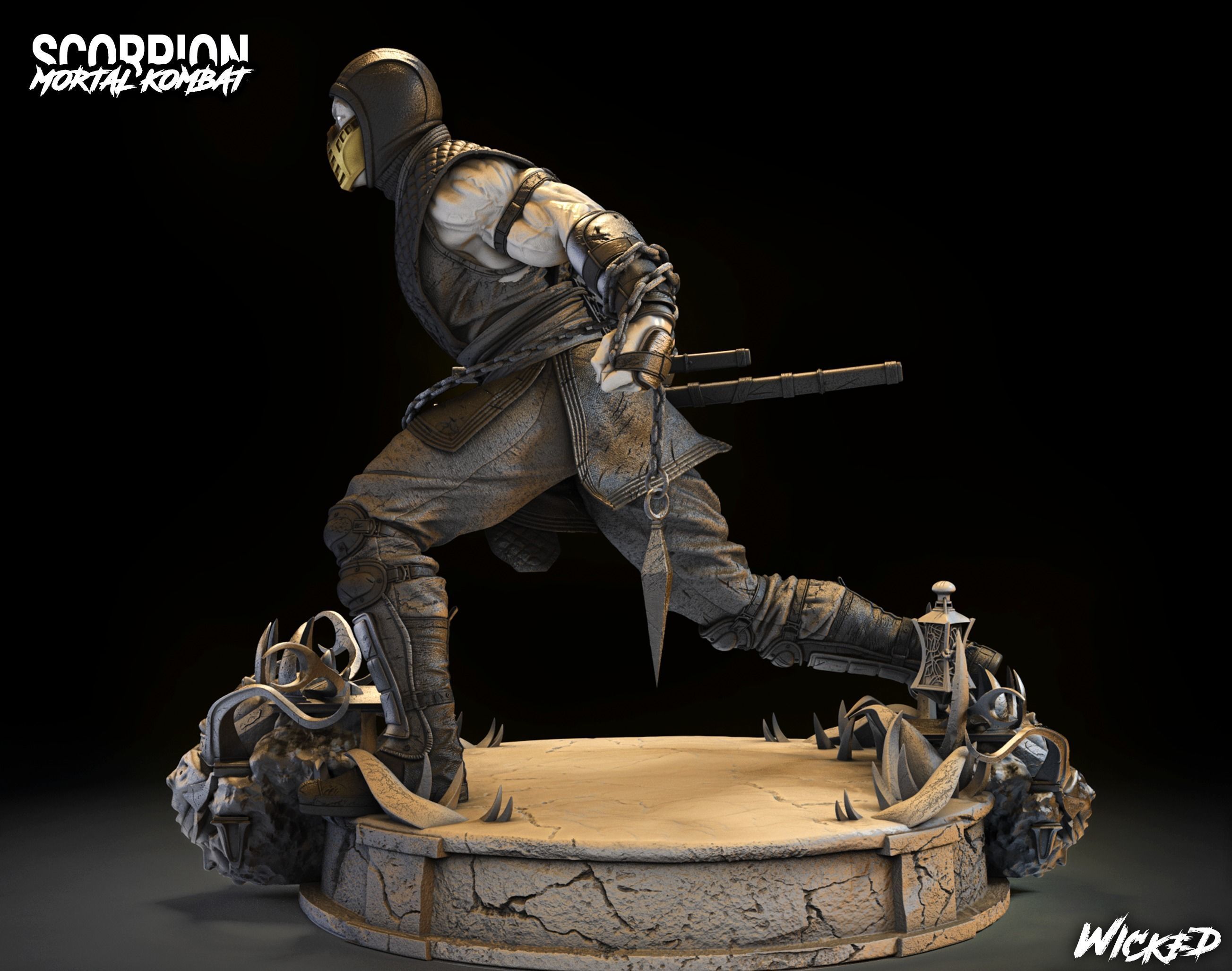 Wicked Video Game Scorpion Sculpture ready for 3d printing 3D print model_6