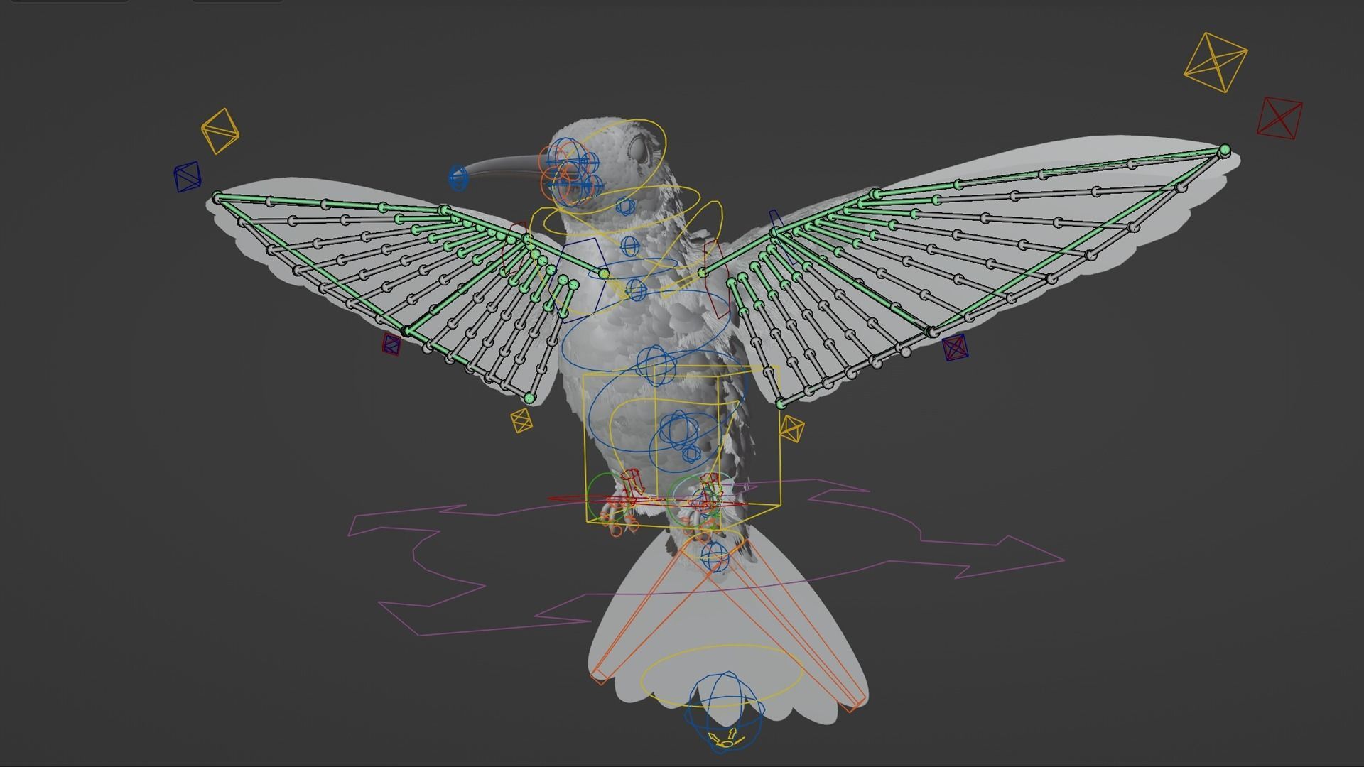 Hummingbird  Low-poly 3D model_3