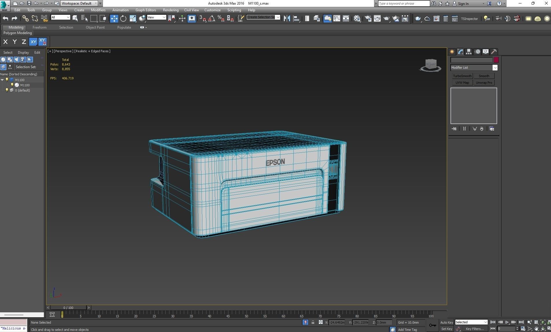 Epson EcoTank M1100 Monochrome InkTank Printer 3D model_23
