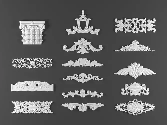 15 ornamental classic decoration 3d model kitbash vol 40